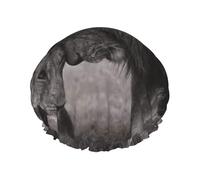 Lion And Lioness Printed,Shower Cap Nightcap Double Layer Waterproof Elastic Bath Cap Reusable Hair Cap