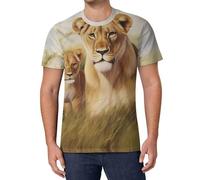 Lion And Little Men's T-Shirts Classic Short Sleeve Crew Neck Tee Summer Casual Tops Graphic 6XL