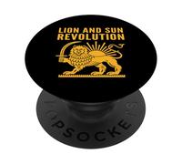 Lion and Sun Revolution Ancient Persian Heritage Emblem PopSockets Adhesive PopGrip