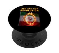 Lion And Sun Revolution Persian Freedom Protest PopSockets Adhesive PopGrip