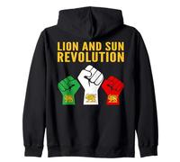 Lion and Sun Revolution Persian Heritage Raised Fists Protes Zip Hoodie