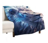 Lion And Thunder 280GSM Cozy Bed Throw Lightweight Flannel Knee Blanket for Sofa Couch Travel Napping