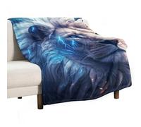 Lion And Thunder 280GSM Cozy Bed Throw Lightweight Flannel Knee Blanket for Sofa Couch Travel Napping