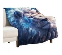 Lion And Thunder 280GSM Cozy Bed Throw Lightweight Flannel Knee Blanket for Sofa Couch Travel Napping