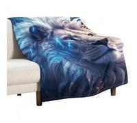Lion And Thunder 280GSM Cozy Bed Throw Lightweight Flannel Knee Blanket for Sofa Couch Travel Napping