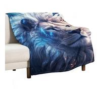 Lion And Thunder 280GSM Cozy Bed Throw Lightweight Flannel Knee Blanket for Sofa Couch Travel Napping