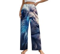 Lion And Thunder Casual Women's Pyjama Bottoms Loose Sleep Pants Lightweight Pjs Trousers