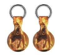 Lion And Thunder Compatible with Airtag Locator Silicone Protective Case with Keychain