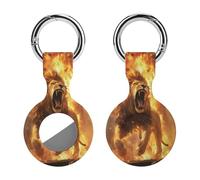 Lion And Thunder Compatible with Airtag Locator Silicone Protective Case with Keychain