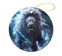 Lion And Thunder Cute Christmas Pendants Ceramics Xmas Tree Hanging Ornaments for Home Holiday Decoration