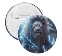 Lion And Thunder Novelty Brooches & Pins Tinplate Personalised Lapel Badge for Men Women