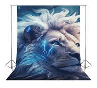Lion And Thunder Photo Backdrop Polyethylene Studio Background for Photography Video Broadcast Photoshoot