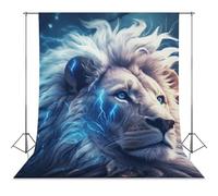 Lion And Thunder Photo Backdrop Polyethylene Studio Background for Photography Video Broadcast Photoshoot