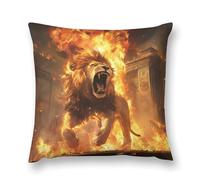 Lion And Thunder Pillow Case Cover Plush Cozy Bedroom Pillowcase Villus Pillowslip for Sofa Couch Decoration