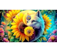 Lion-and-Tiger-Facing-Each-Other Jigsaw Puzzles for Adults: 1000-Piece Recycled Cardboard Decoration 75x50cm/1000pcs