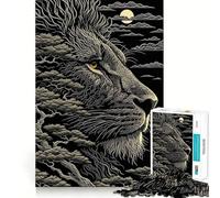 Lion And Tree Fusion 1000 Piece Jigsaw Puzzles for Adults Brain Logic Tight Connection Family Fun Birthday Art Gift (50x75cm)