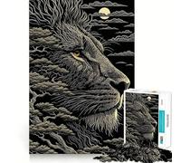 Lion And Tree Fusion Adult Jigsaw Puzzles1000 Pieces Sharp Mind DownTime Game Family Pastime Art Display (38x52cm)