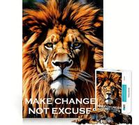 Lion Angry Face Jigsaw Puzzle 1000 Piece for Teenagers Cognitive Boost Smooth Connection Fun Play Art Piece (50x75cm)