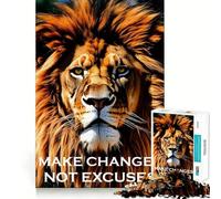 Lion Angry Face Jigsaw Puzzles for Adults 1000 Pieces Recall Enhancer Creative Play Pattern Build Birthday Gift (38x26cm)
