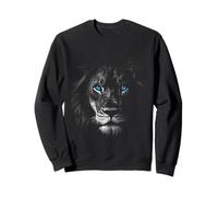 Lion Animal Motif Blue Eyes Artwork Lion Sweatshirt