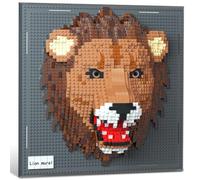 Lion Animal Wall Art Micro Mini Building Blocks Set for Adults, Unique Home 3D Wall Decor or Table Display, No Compatible with Lego, Ideal Gift Toy for Kids Girls Boys 14+ (2005 PCS)