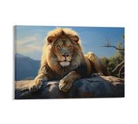 Lion Animals Wall Art Canvas Poster Lion on The Mountaintop Wall Decor Poster Dormitory Decor Painting Art
