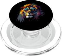 Lion Artwork Sunglasses Colourful Art Zoo Animal Lion PopSockets PopGrip for MagSafe