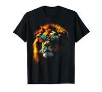 Lion Artwork Sunglasses Colourful Art Zoo Animal Lion T-Shirt