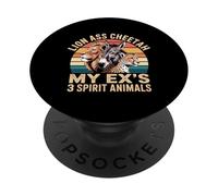 Lion Ass Cheetah My Ex's 3 Spirit Animals Divorce - PopSockets Adhesive PopGrip