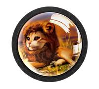 Lion Baby 4 Packs Cabinet Knobs Matte Black Drawer Knobs