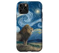 Lion Beneath Starry Sky van Gogh Celestial Swirls Art Case for iPhone 11 Pro