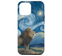 Lion Beneath Starry Sky van Gogh Celestial Swirls Art Case for iPhone 12 Pro Max