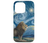 Lion Beneath Starry Sky van Gogh Celestial Swirls Art Case for iPhone 13 Pro