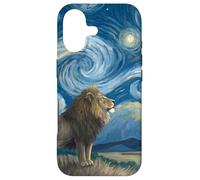 Lion Beneath Starry Sky van Gogh Celestial Swirls Art Case for iPhone 17
