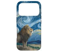 Lion Beneath Starry Sky van Gogh Celestial Swirls Art Case for iPhone 17 Pro