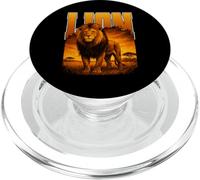 LION big cat king of savannah huge predator cats hunting PopSockets PopGrip for MagSafe