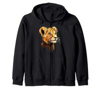 Lion Big Cat Young Cute Lion Lions Mane Love Wild Lions Zip Hoodie