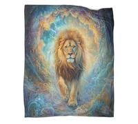 Lion Blanket 3D Radiant Printed Blanket Suitable for Teens Adults Soft Plush Blanket Suitable for Holiday Bed Sofa 60x80inch(150x200cm)