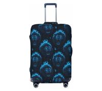 Lion Blue Flame Cool Print Travel Luggage Covers, Washable Suitcase Covers Protector for Luggage 18-32 Inch High Elasticity, Black, Medium