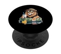 Lion Boba Pearl Milk Tea Lions PopSockets Adhesive PopGrip