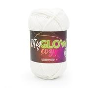 Lion Brand Bright Cozy Glow in The Dark Yarn, Glow in The Dark Yarn for Crochet, Knitting and Crafts, White, 1 Pack