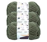 Lion Brand Hue + Me Yarn for Knitting, Crocheting, and Crafting, Bulky and Thick, Soft Acrylic and Wool Yarn, Fatigues, (3-Pack)