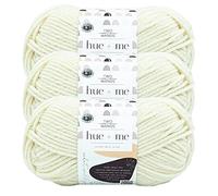 Lion Brand Hue + Me Yarn for Knitting, Crocheting, and Crafting, Bulky and Thick, Soft Acrylic and Wool Yarn, Salt, (1-Pack)