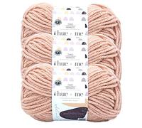 Lion Brand Hue + Me Yarn for Knitting, Crocheting, and Crafting, Bulky and Thick, Soft Acrylic and Wool Yarn, Rose Water, (3-Pack)