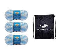 Lion Brand Ice Cream Big Scoop Blueberry 922-203 (3-Skeins - Same Dye Lot) DK Light Worsted #3 Acrylic Yarn for Crocheting and Knitting - Bundle with