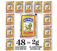 LION BRAND SAFFRON , Single Use Saffron Sachets/Packets with Pure Kashmiri Saffron/ Kesar/ Keshar for Beauty, Cooking and Tilak (Pack of 2 (2 X 1gm = 2gRAMs))
