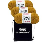 Lion Brand Wool Ease Arrowwood 620-087 (3-Skeins - Same Dye Lot) Worsted Medium #4 Polyester Yarn for Crocheting and Knitting with Project Bag