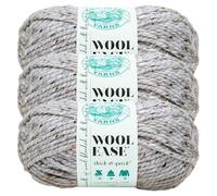 Lion Brand Wool-Ease Thick & Quick Yarn - Soft, Bulky Wool for Knitting & Crochet, 3 Pieces, Grey Marble