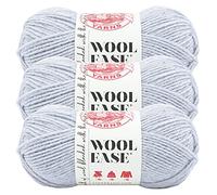 Lion Brand Wool Yarn Worsted Yarn for Knitting, Crocheting and Crafts, 3 Pieces Light Blue (Icicle)