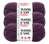 Lion Brand Wool Yarn Worsted Yarn for Knitting, Crocheting and Crafts, 3 Pieces Purple (Raindrops)